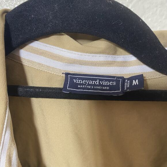 Vineyard Vines Tan‎ Poplin Cotton Button Midi Shirt Dress Size M Peasant Cottage - Picture 4 of 11